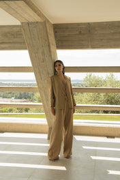 Blazer color sabbia in lino - Eufonia