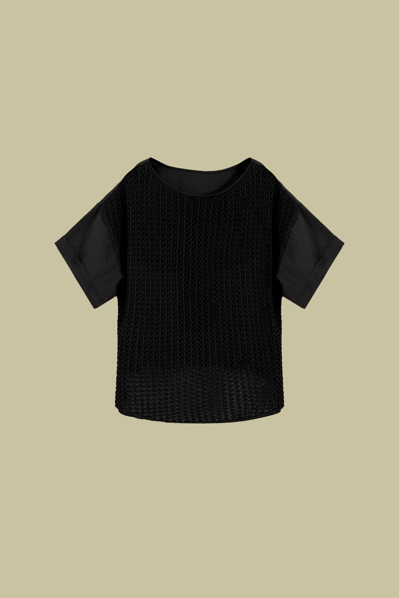 Blusa in lino con schiena in maglia - Eufonia