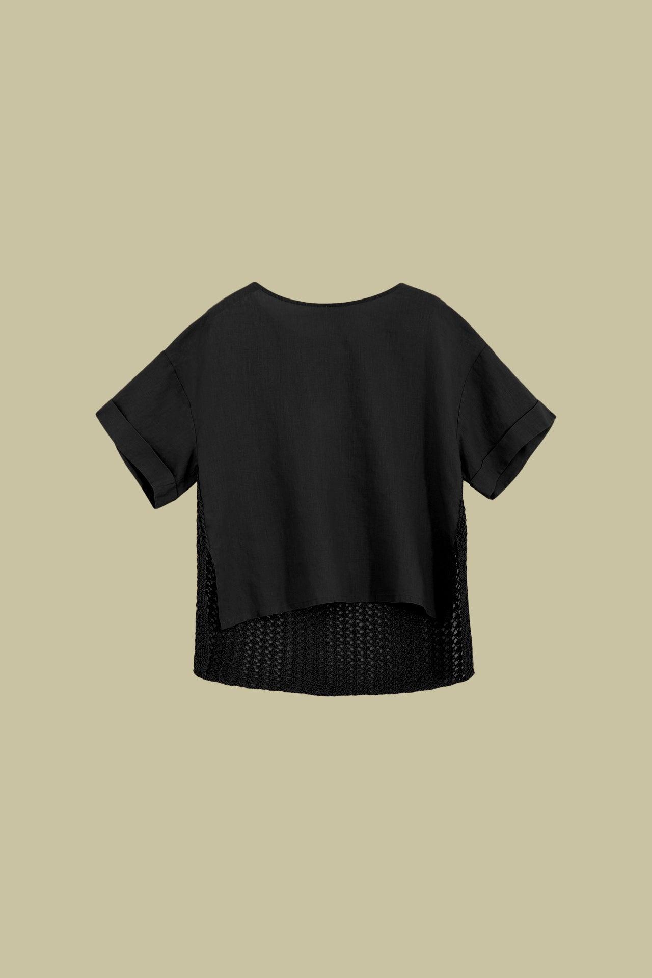 Blusa in lino con schiena in maglia - Eufonia