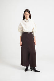 Camicia in cotone con cabochon sul colletto - Eufonia