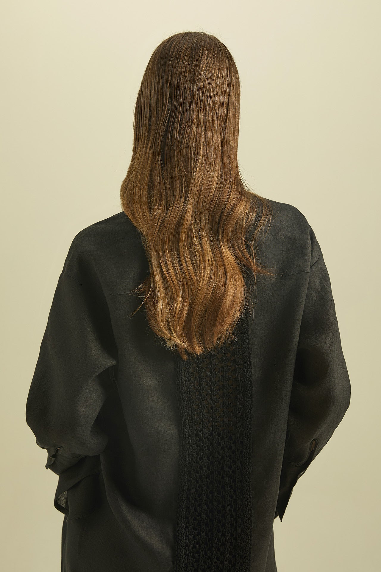 Camicia in lino con inserto in maglia - Eufonia