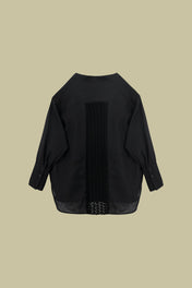 Camicia in lino con inserto in maglia - Eufonia