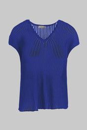 Maglia con scollo a V a coste - Eufonia