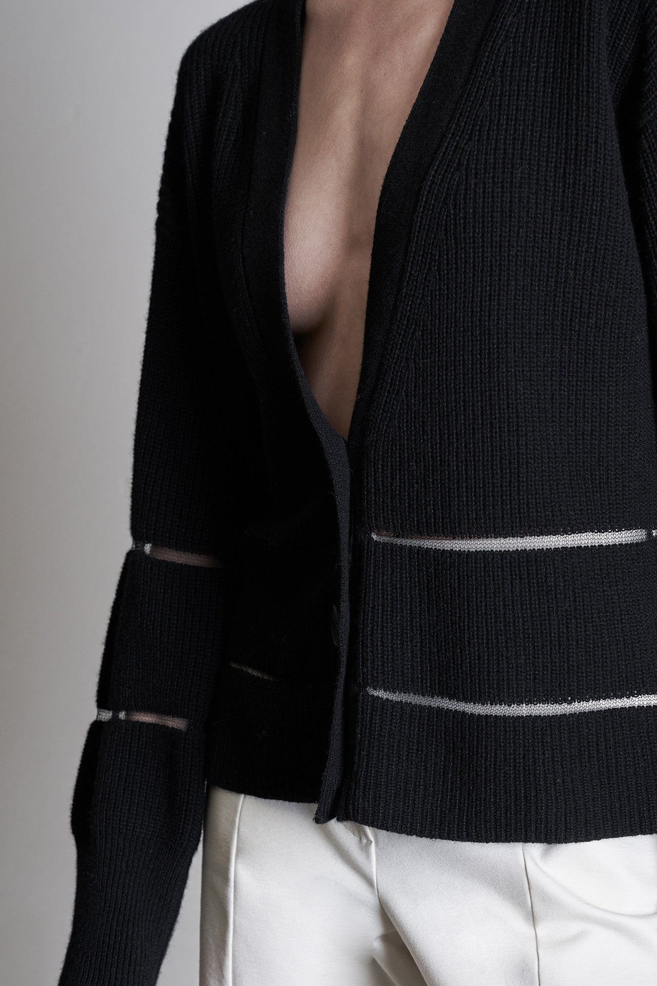 Cardigan con righe trasparenti - Eufonia