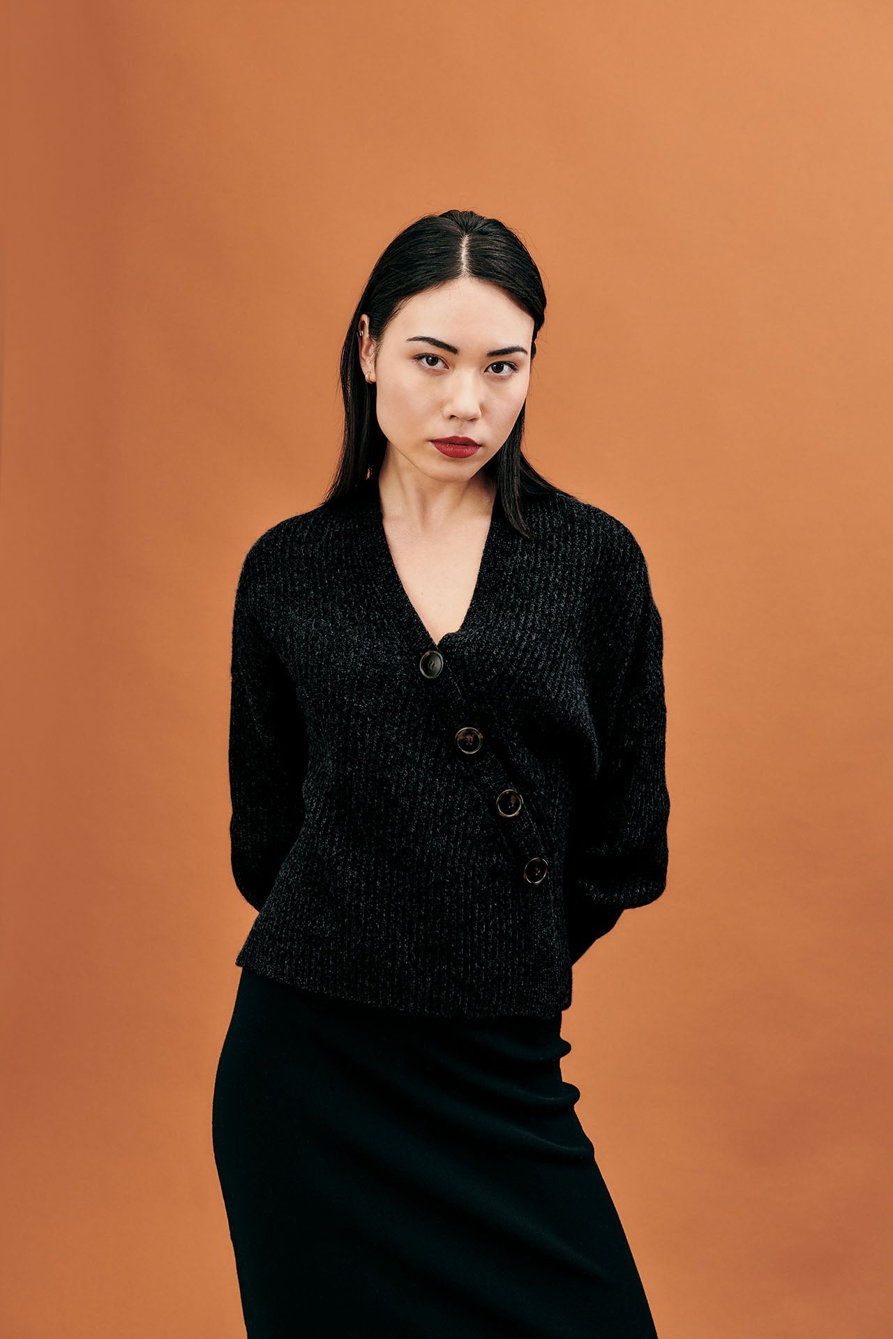 Maglione con bottoni in maglia inglese - Eufonia