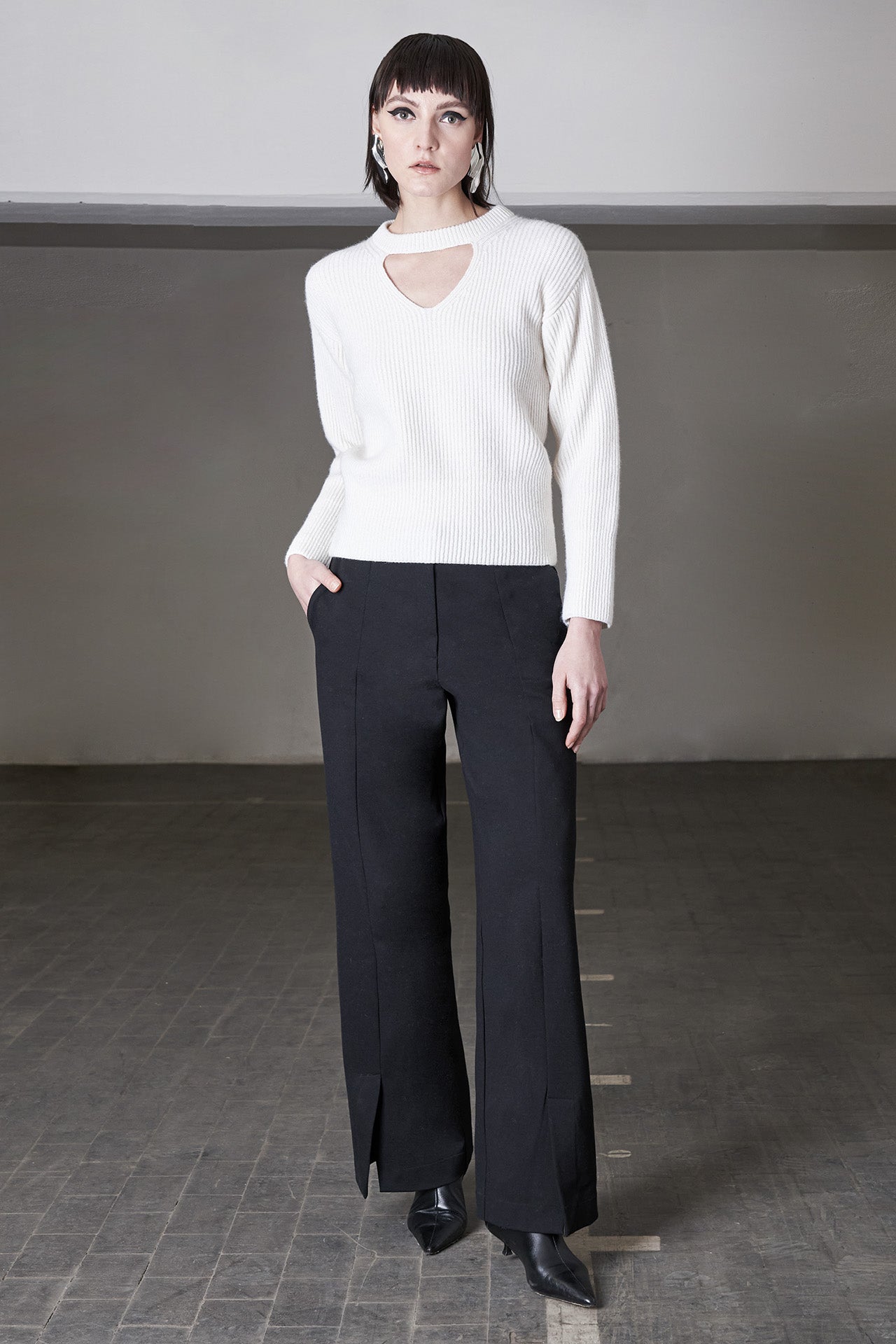 Maglione in maglia inglese cut-out - Eufonia