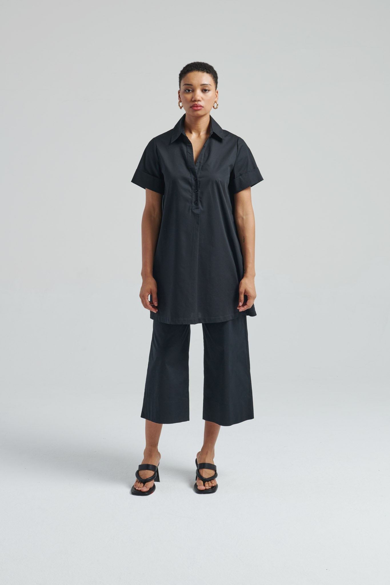 Pantaloni coulotte in popeline - Eufonia