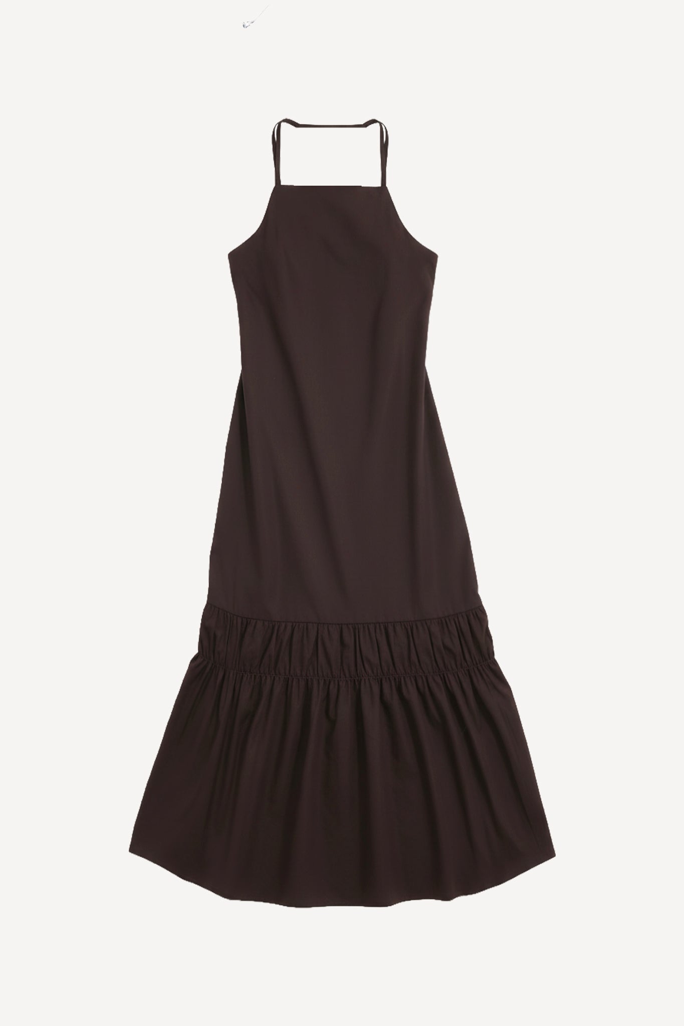 Abito lungo in popeline con spalline incrociate - Eufonia