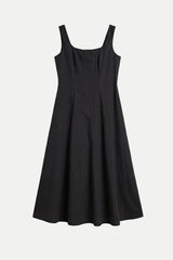 Abito midi con scollo quadrato