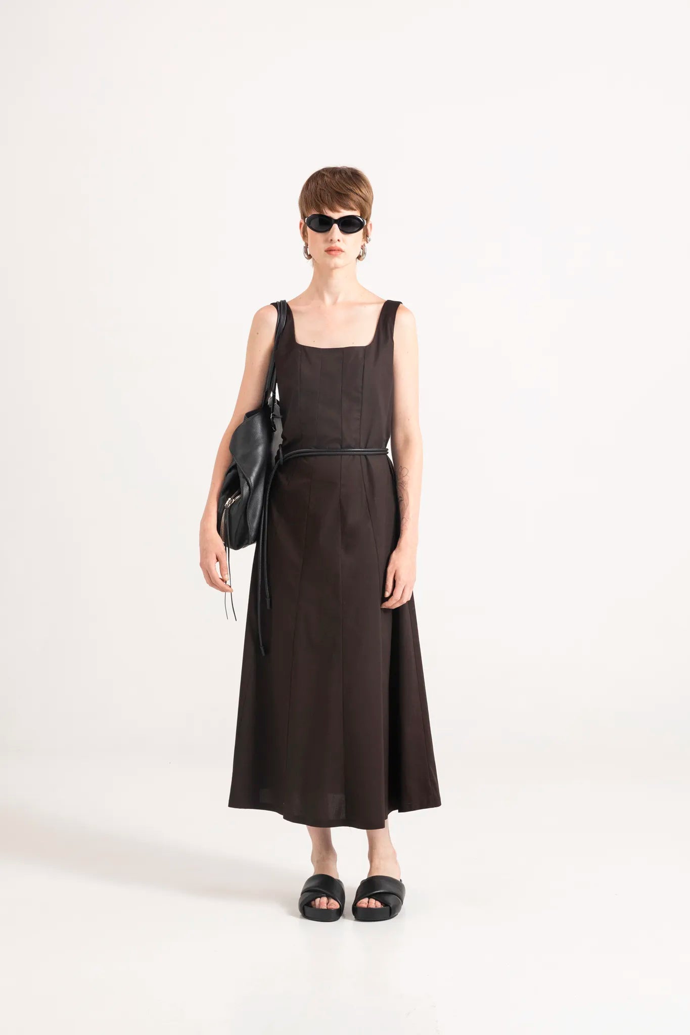 Abito midi con scollo quadrato - Eufonia