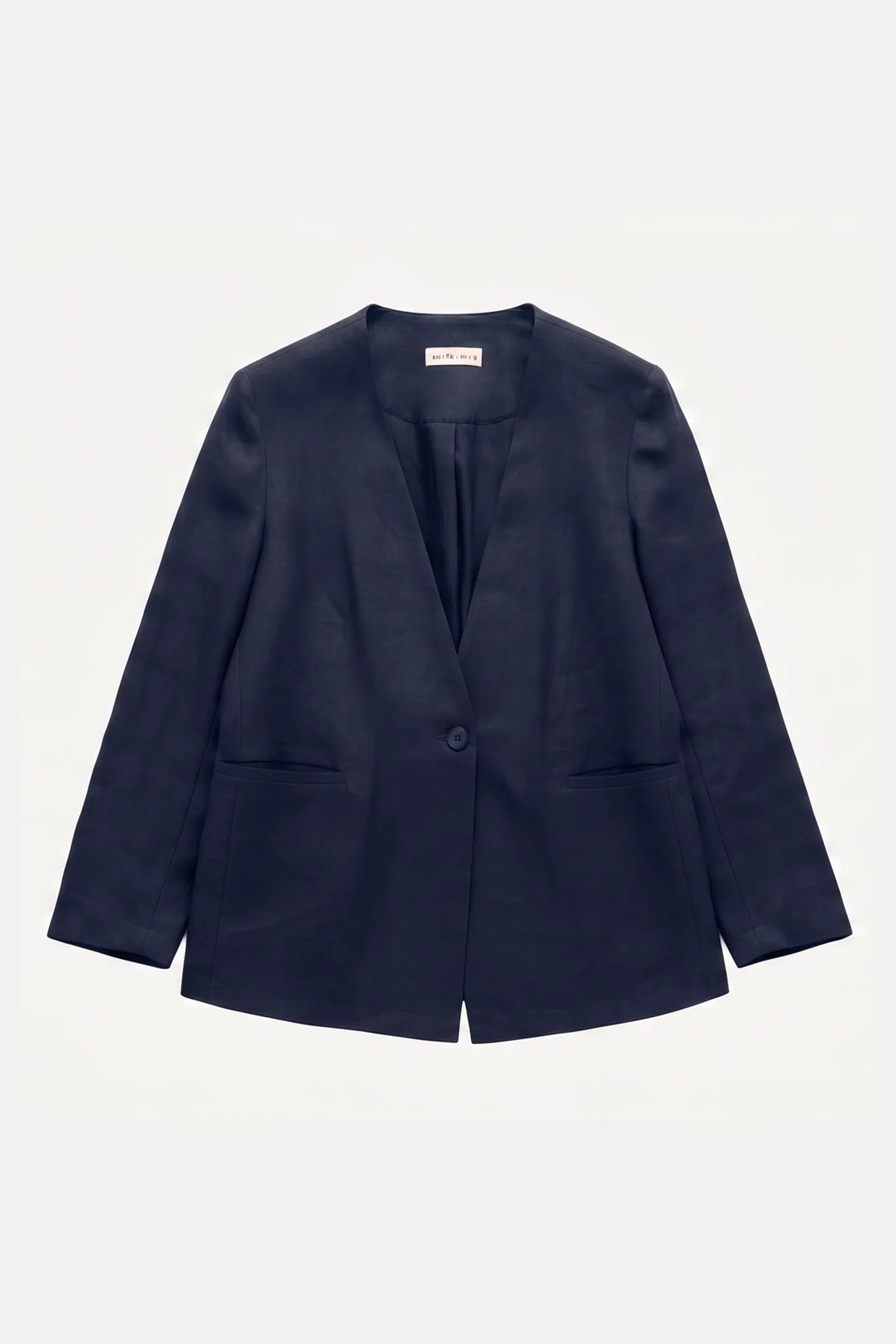 Blazer senza collo in puro lino - Eufonia