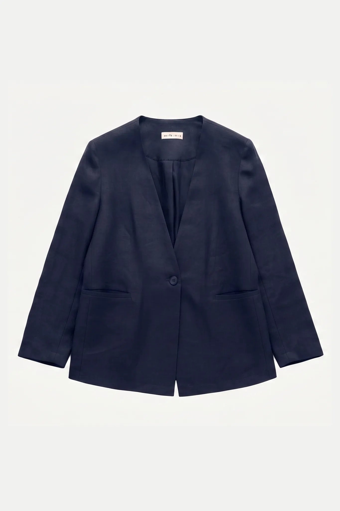 Blazer senza collo in puro lino - Eufonia