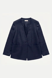 Blazer senza collo in puro lino - Eufonia