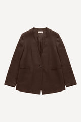 Blazer senza collo in puro lino
