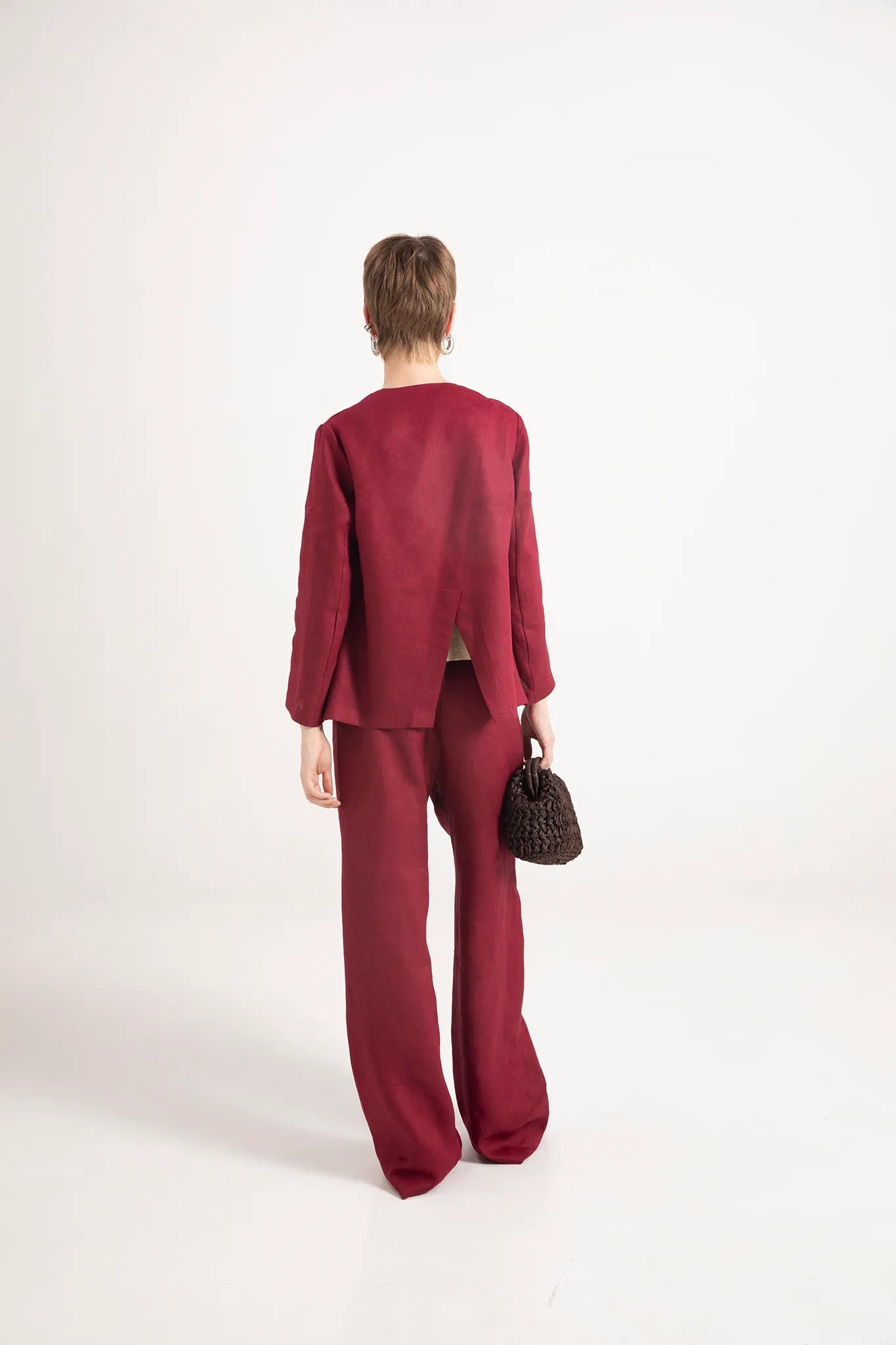 Blazer senza collo in puro lino - Eufonia