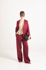 Blazer senza collo in puro lino