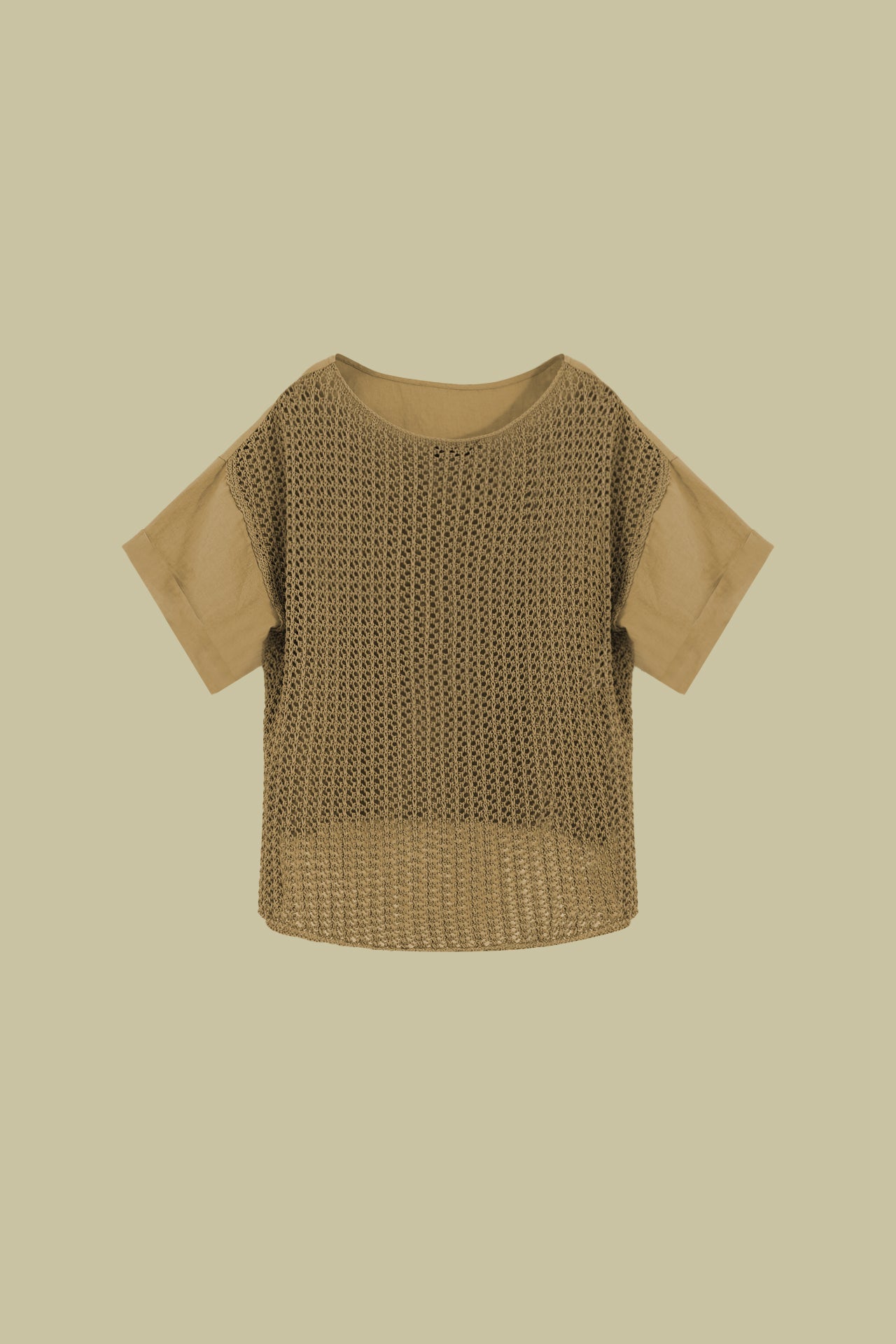 Blusa in lino con schiena in maglia - Eufonia