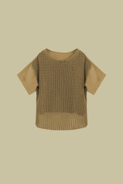 Blusa in lino con schiena in maglia - Eufonia