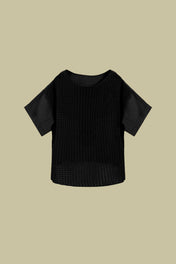 Blusa in lino con schiena in maglia - Eufonia