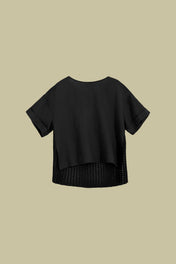 Blusa in lino con schiena in maglia - Eufonia