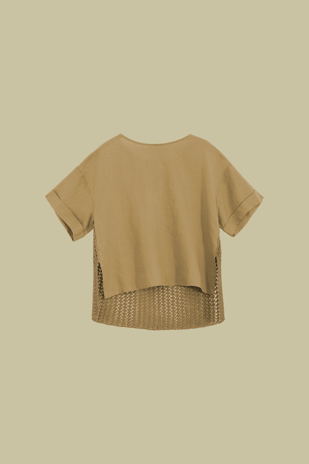 Blusa in lino con schiena in maglia - Eufonia