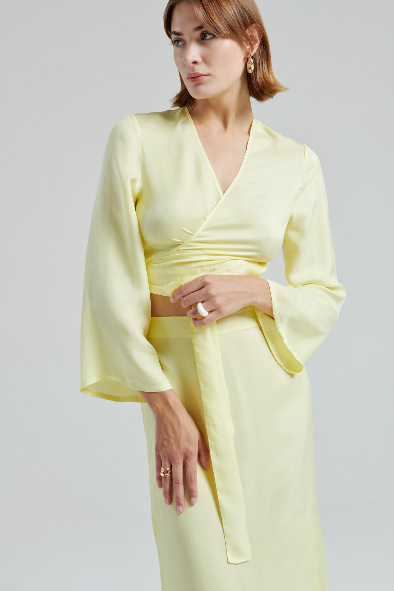 Blusa incrociata in seta - Eufonia