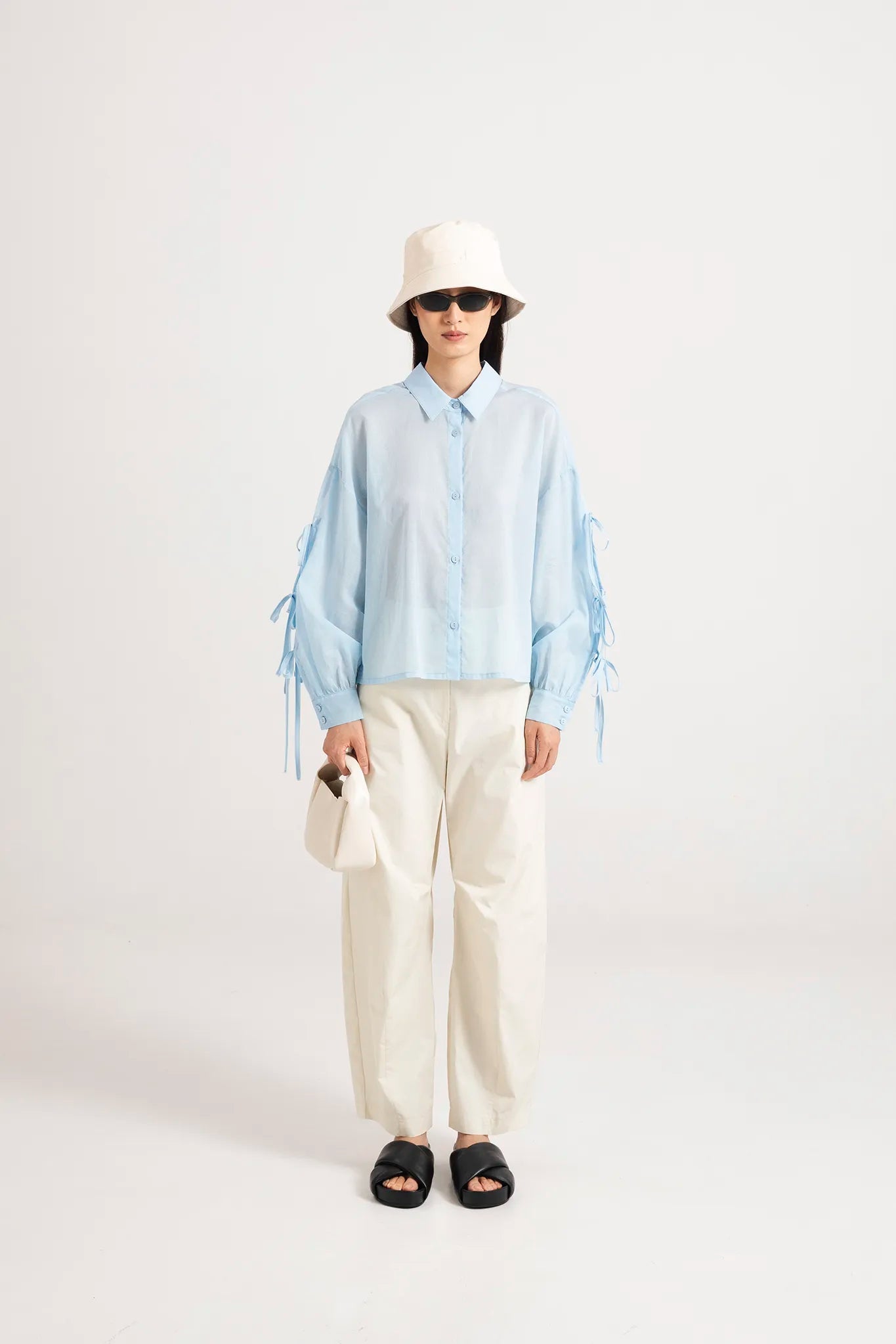 Camicia con maniche aperte e laccetti - Eufonia