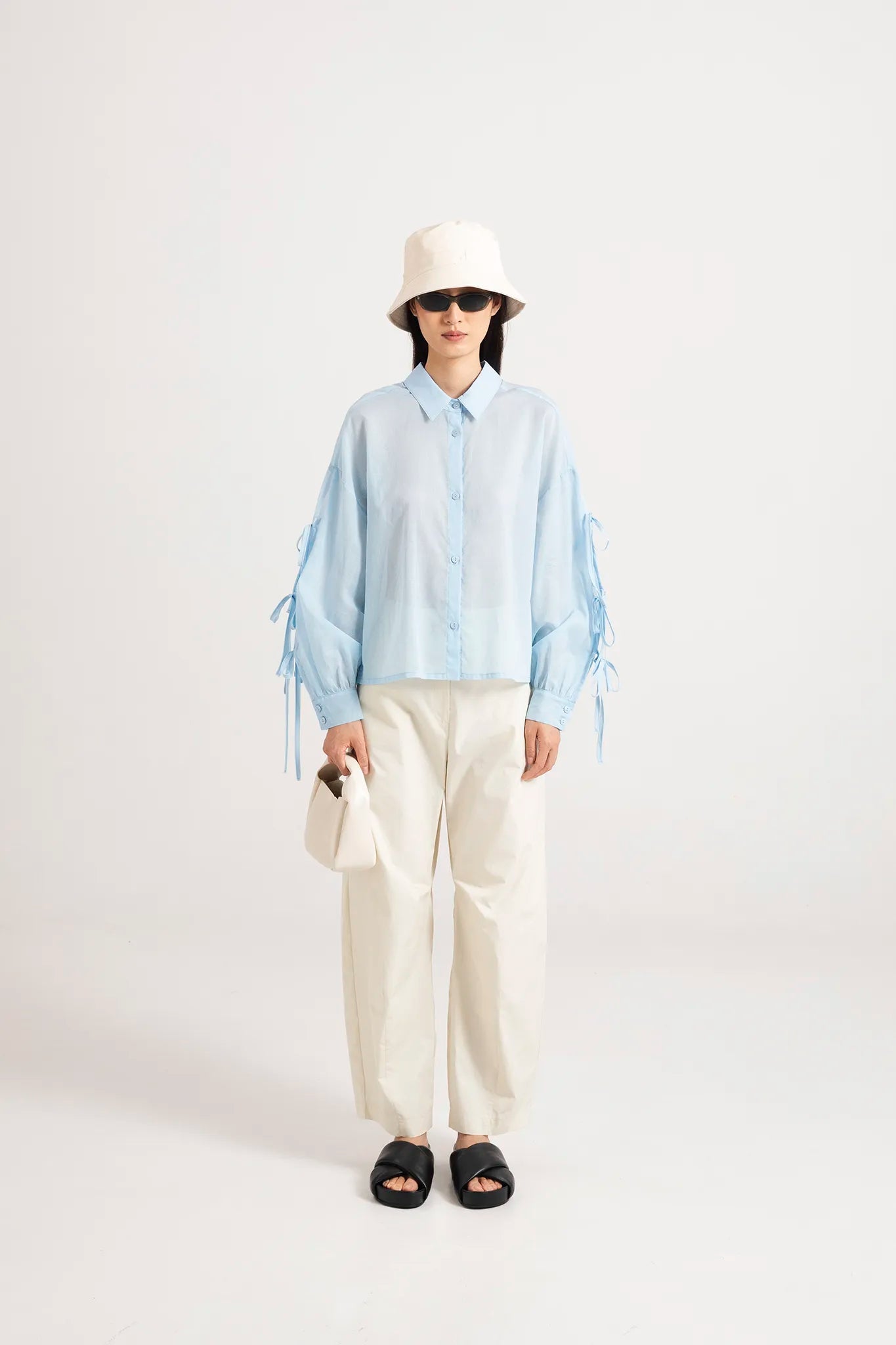 Camicia con maniche aperte e laccetti - Eufonia