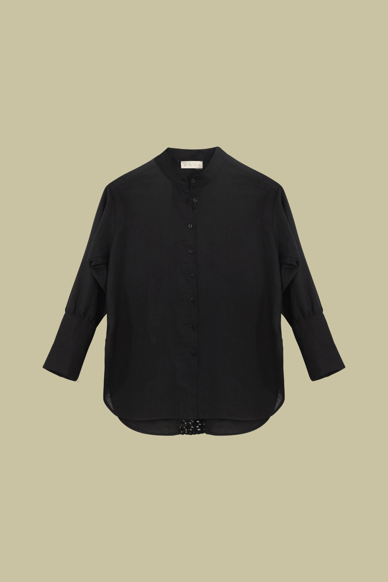 Camicia in lino con inserto in maglia - Eufonia