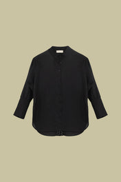Camicia in lino con inserto in maglia - Eufonia