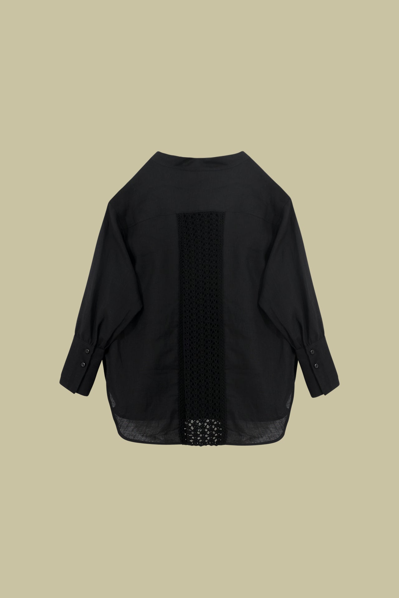 Camicia in lino con inserto in maglia - Eufonia