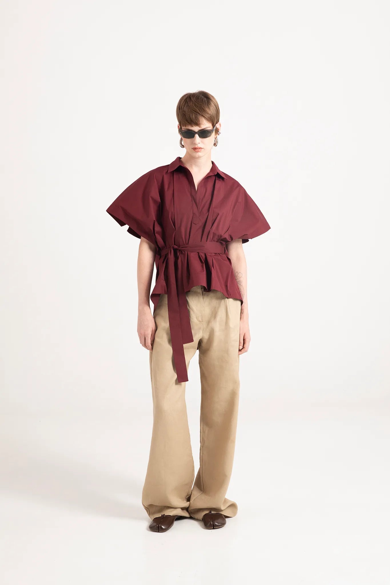 Camicia stile kimono con cintura - Eufonia