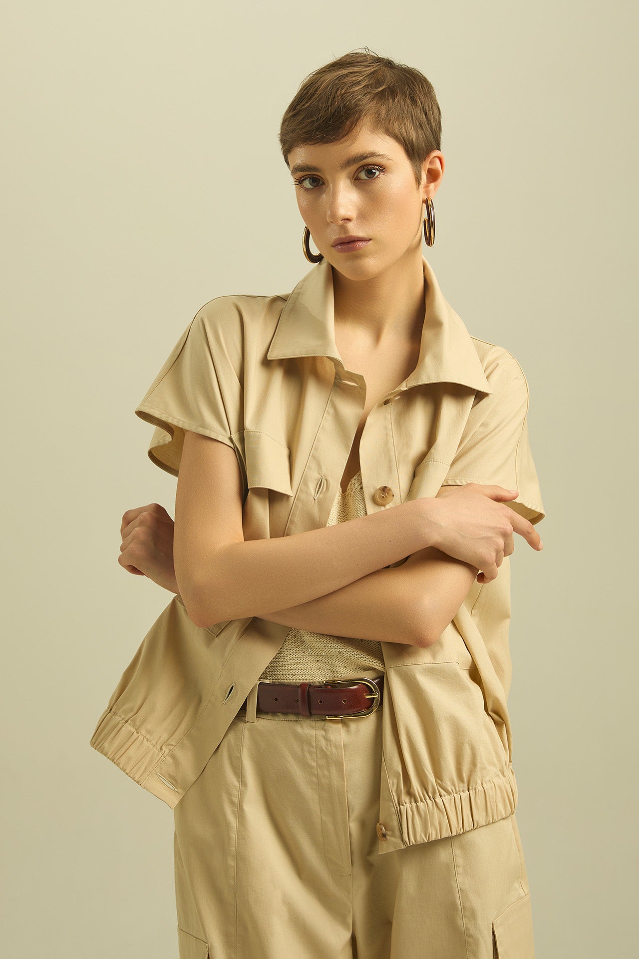Gilet con tascone e coulisse - Eufonia