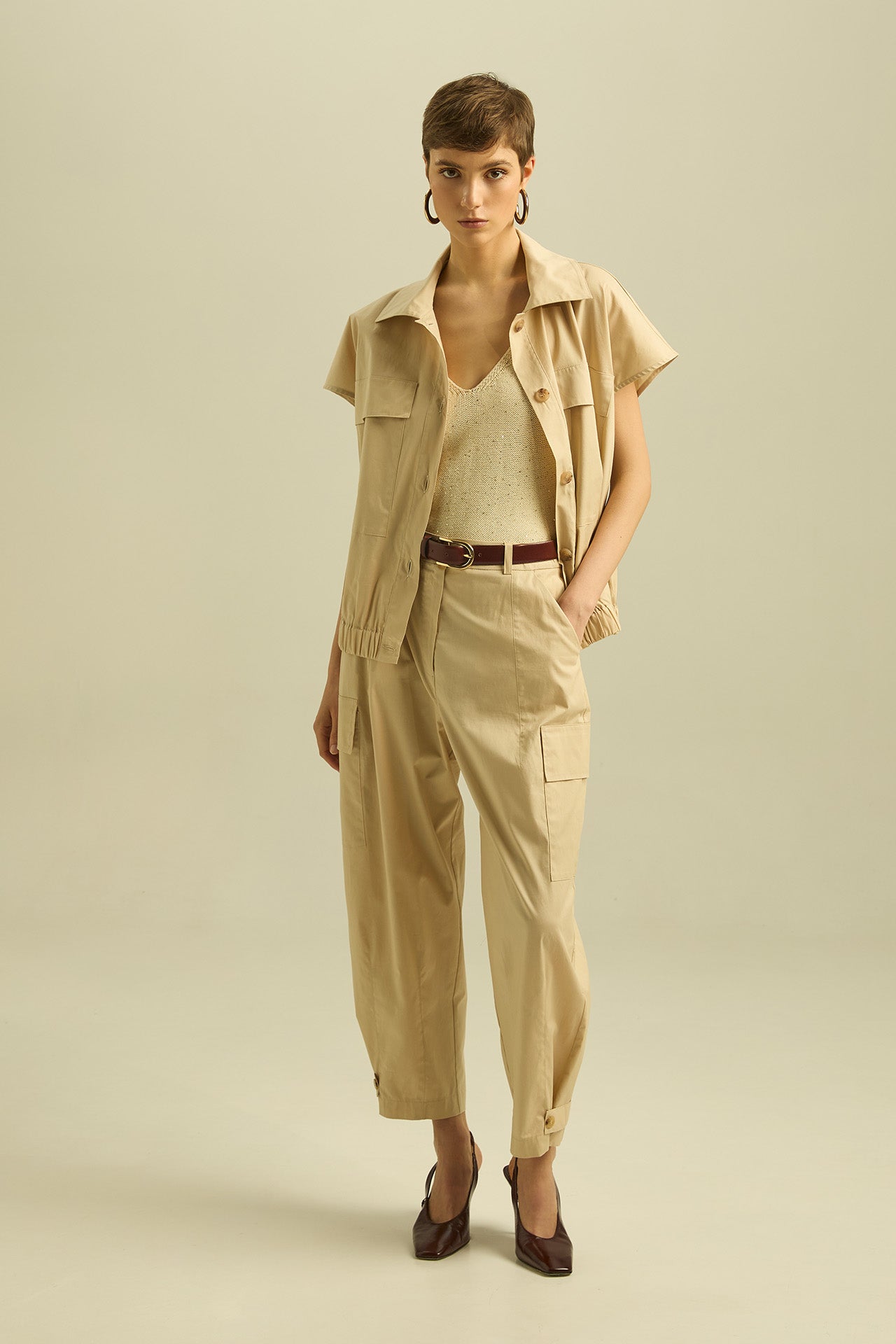 Gilet con tascone e coulisse - Eufonia