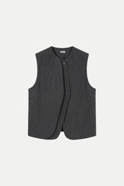 Gilet gessato con chiusura asimmetrica - Eufonia