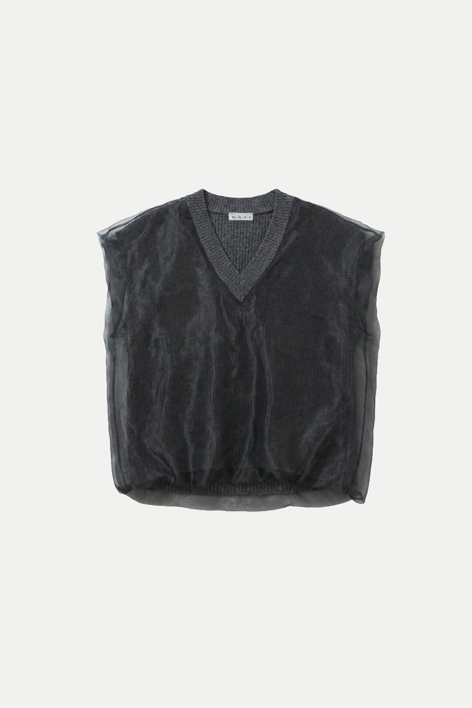 Gilet in lana e cashmere con inserto in tulle - Eufonia