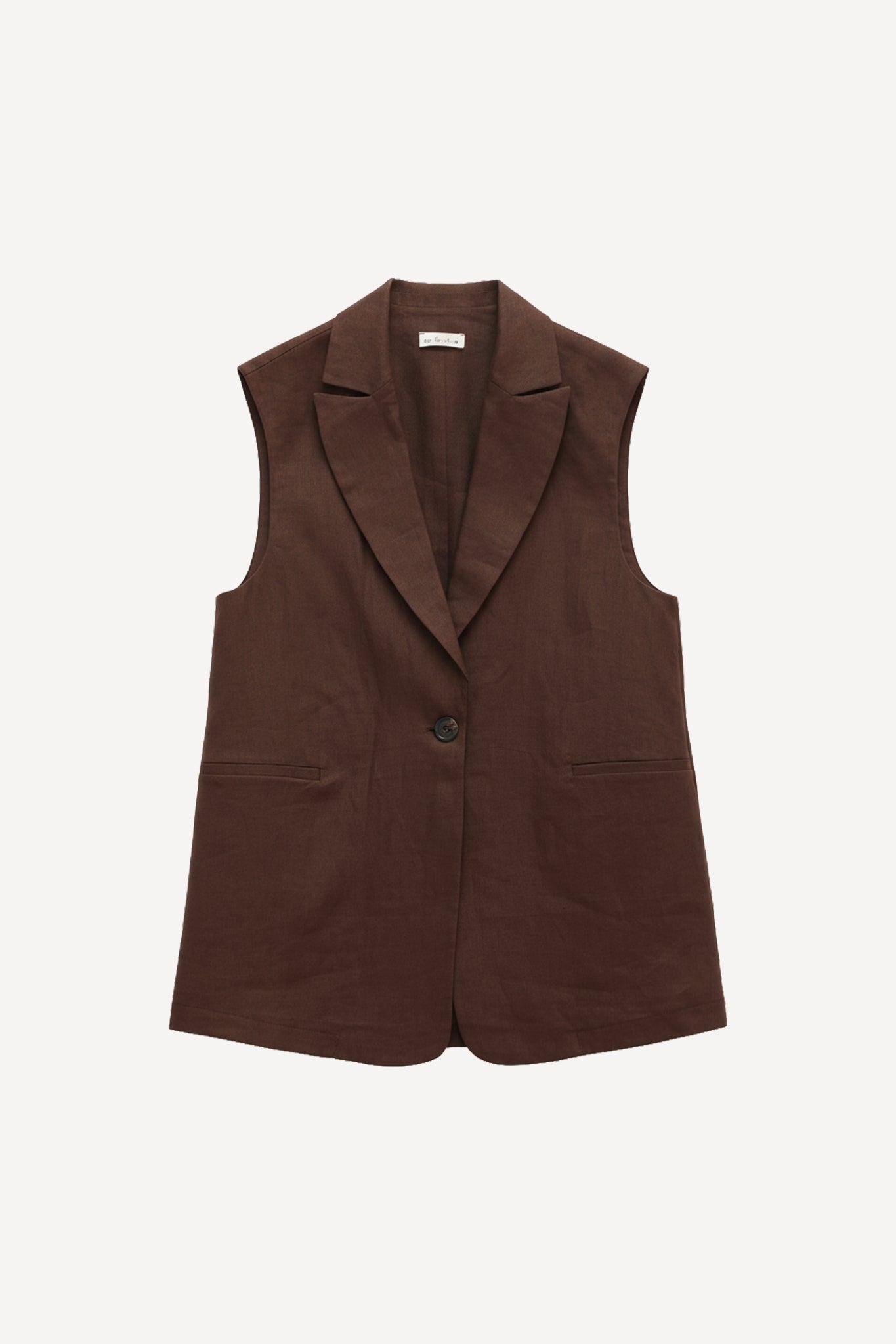 Gilet lungo smanicato in puro lino - Eufonia