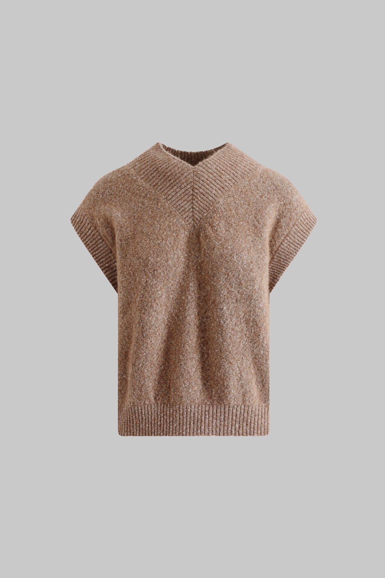 Gilet scollo a V in filato effetto spazzolato - Eufonia