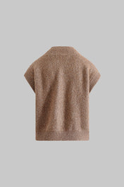 Gilet scollo a V in filato effetto spazzolato - Eufonia