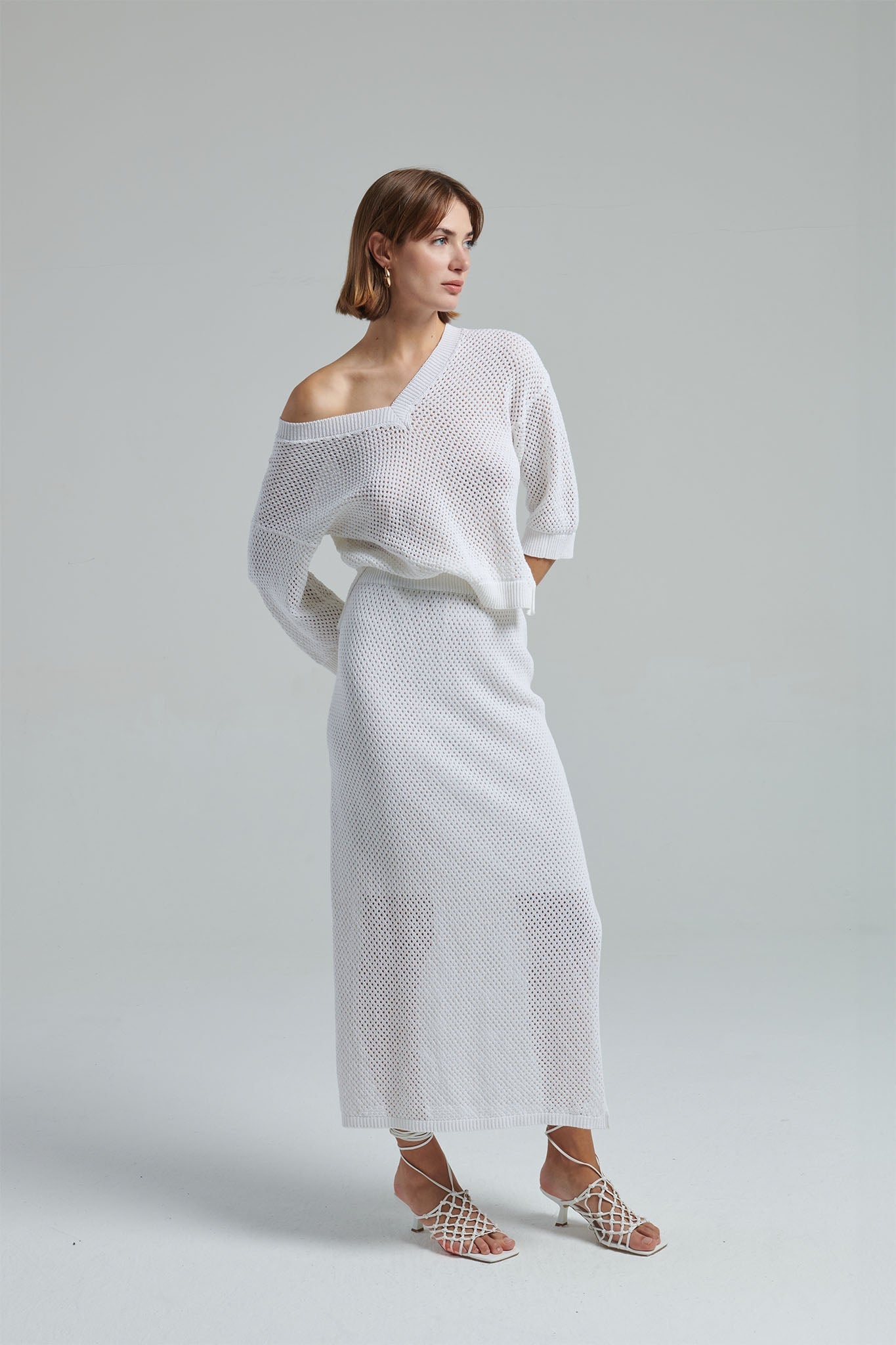 Gonna traforata in cotone - Eufonia