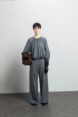 Blusa con arriccio sullo scollo