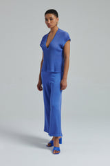 Maglia con scollo a V a coste