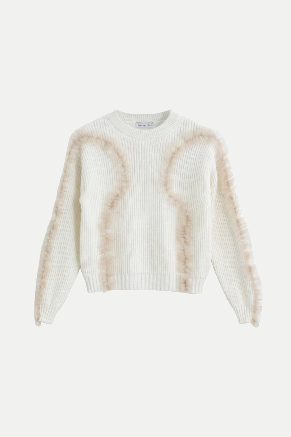 Maglia girocollo con ruches in organza - Eufonia