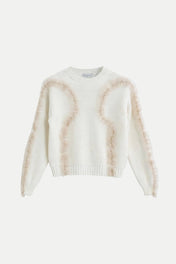 Maglia girocollo con ruches in organza - Eufonia