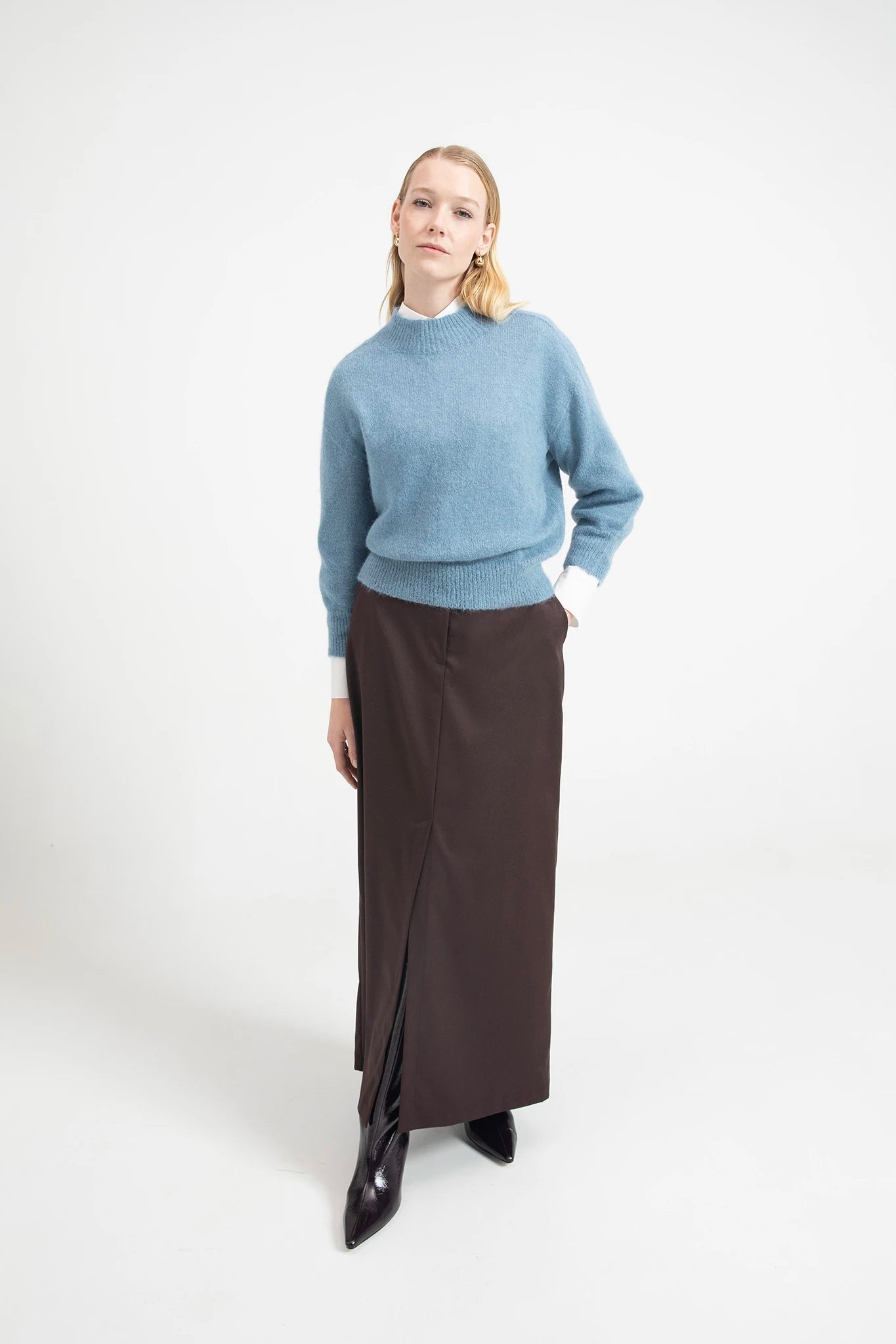 Maglia in alpaca superfine con collo lupetto - Eufonia