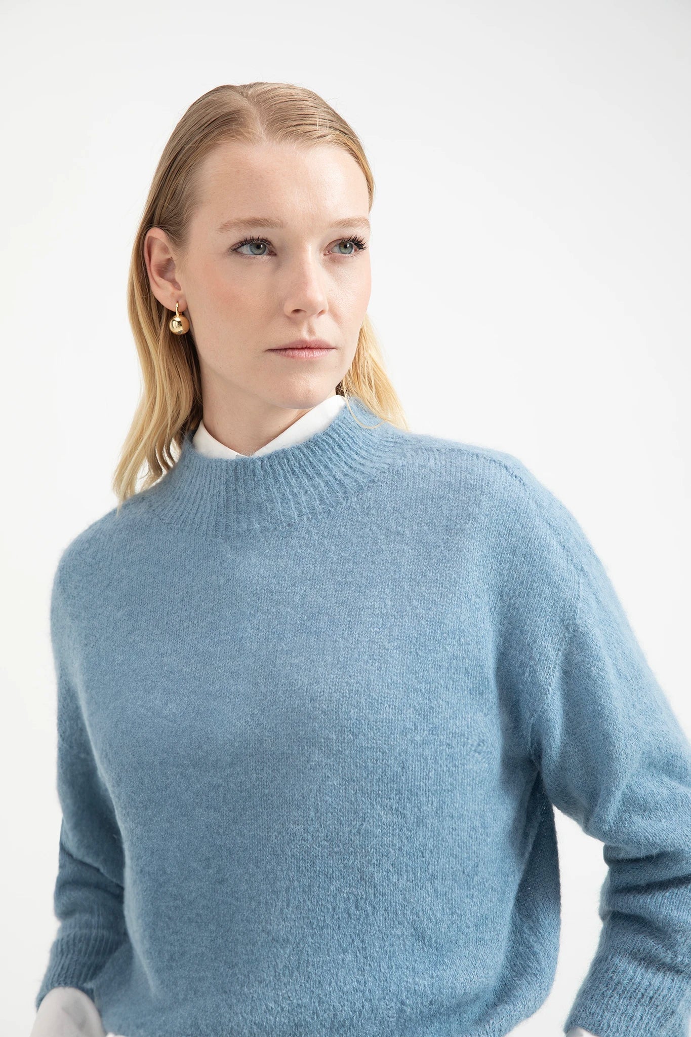 Maglia in alpaca superfine con collo lupetto - Eufonia