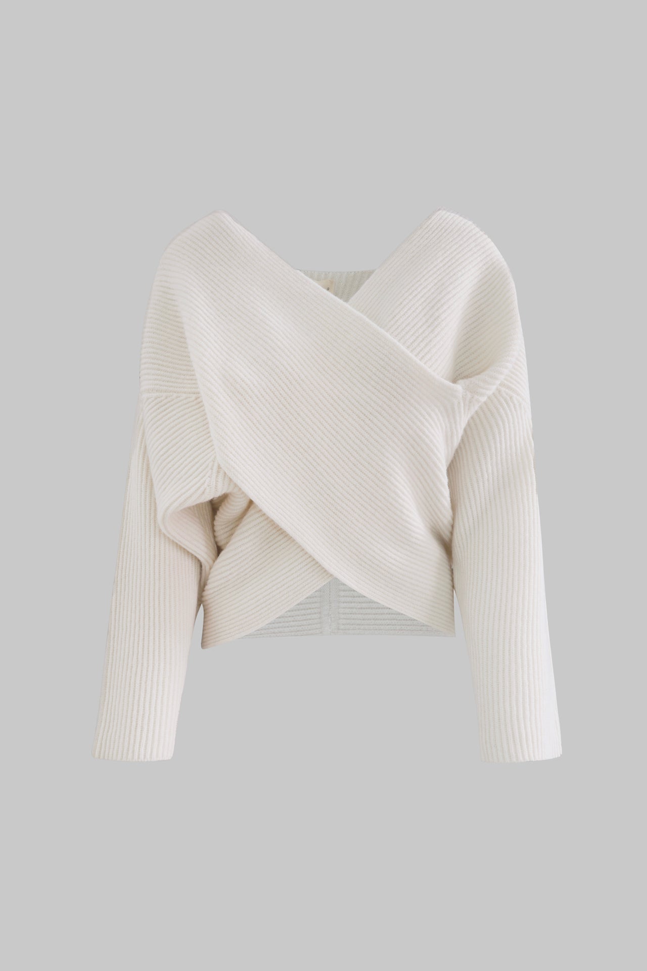 Maglia incrociata a coste in lana e cashmere - Eufonia