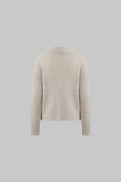 Maglia paricollo boxy in alpaca superfine color sesamo - Eufonia
