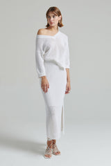 Maglione traforato in cotone