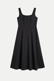 Abito midi con scollo quadrato